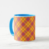Chic Red Yellow and Blue Kariert Coffee Tasse (Vorderseite Links)