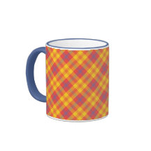 Chic Red Yellow and Blue Kariert Coffee Tasse