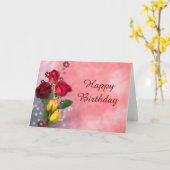 Chic Red & Yellow Roses Birthday Karte (Gelbe Blume)