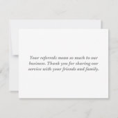 Chic Referral Vielen Dank, dass Sie Tulip Blume Bu Karte (Rückseite)