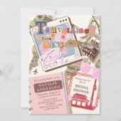 Chic Reisen von Miss zu Mrs. Brautparty Einladung (Vorderseite)