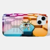 Chic religiöser Regenbogen-Waben-Goldbiene Case-Mate iPhone Hülle (Rückseite (Horizontal))