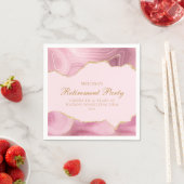 Chic Retirement Party Pink Gold Agate Custom Serviette (Beispiel)