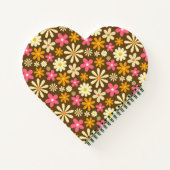 Chic Retro 70er Groovy Hippie Blume Monogramm Notizblock (Rückseite)