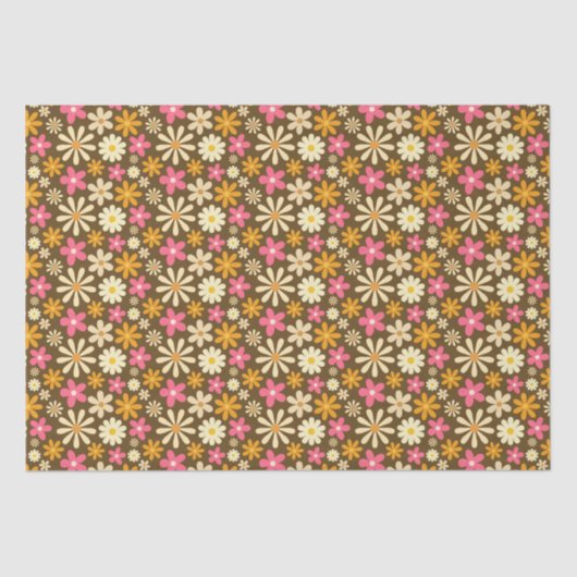 Chic Retro 70er Groovy Hippie Blume Seidenpapier (Vorderseite)