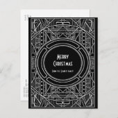 Chic Retro Art Deko Merry Christmas Postkarte (Vorne/Hinten)