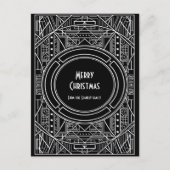 Chic Retro Art Deko Merry Christmas Postkarte (Vorderseite)