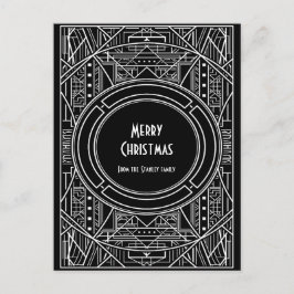 Chic Retro Art Deko Merry Christmas Postkarte