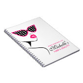 Chic Retro Black Pink Polka Dot Sonnenbrille Schön Notizblock (Rechte Seite)
