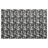 Chic Retro Black & White Hair Salon Tools Stoff (Fat Quarter (45,7 x 55,9 cm))