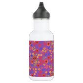 Chic Retro Blumendruck auf Magenta Wasserflasche (Rechts)