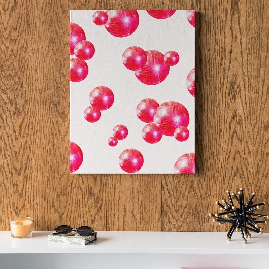 Chic Retro Bold Disco-Kugeln Pink und Orange Poster