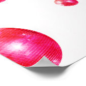 Chic Retro Bold Disco-Kugeln Pink und Orange Poster (Ecke)
