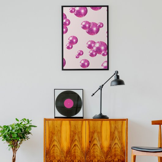 Chic Retro Bold Diskothek Balls Rosa Poster