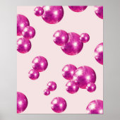 Chic Retro Bold Diskothek Balls Rosa Poster (Vorne)