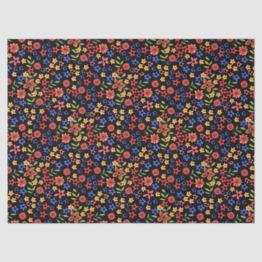 Chic Retro Ditsy Blumengewebe Papier (Vorderseite)