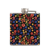 Chic Retro Floral Mini-Print Custom Hip Flask Flachmann (Rückseite)
