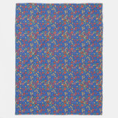 Chic Retro Floral Miniprint auf Blue Fleece Blanke (Vorderseite)