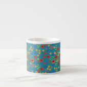 Chic Retro Floral Print auf Aquamarine Espresso-Ta Espressotasse (Vorderseite)
