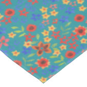 Chic Retro Floral Print auf Aquamarinem Tablettenf Tischdecke (Schrägansicht)