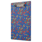 Chic Retro Floral Print auf Blue Acrylic Clipboard Klemmbrett (Links)