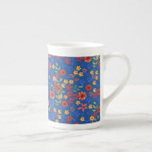 Chic Retro Floral Print auf Blue Bone China Tasse (Rechts)