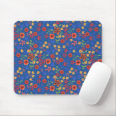 Chic Retro Floral Print auf Blue Mousepad (Mit Mouse)