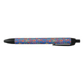 Chic Retro Floral Print auf Blue Pen Kugelschreiber (Unterseite)