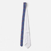 Chic Retro Floral Print auf Blue Unisex Necktie Krawatte (Rückseite)