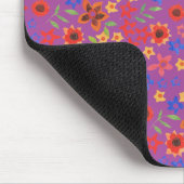 Chic Retro Floral Print auf Magenta Mousepad (Ecke)