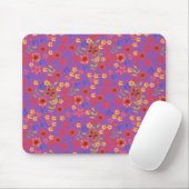 Chic Retro Floral Print auf Magenta Mousepad (Mit Mouse)