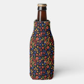 Chic Retro Floral Print Custom Flasche Cooler Flaschenkühler (Flaschenvorderseite)