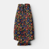 Chic Retro Floral Print Custom Flasche Cooler Flaschenkühler (Rückseite)