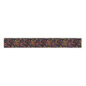 Chic Retro Floral Print, Custom Grosgrain Ribbon Ripsband (Vorderseite)