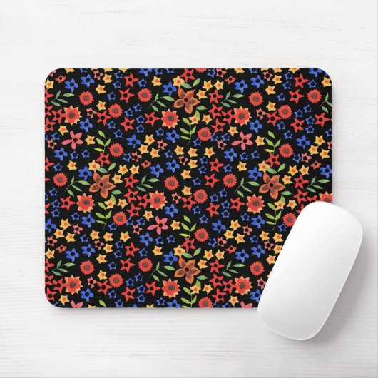 Chic Retro Floral Print Custom Mousepad (Mit Mouse)