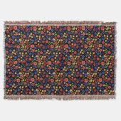 Chic Retro Floral Print Custom Throw Blanken Decke (Vorderseite)