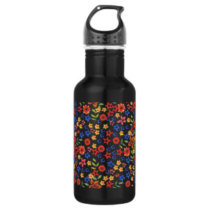 Chic Retro Floral Print Custom Water Flasche Trinkflasche