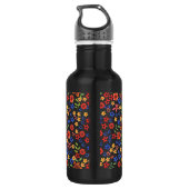 Chic Retro Floral Print Custom Water Flasche Trinkflasche (Rückseite)