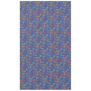 Chic Retro Floral Print on Blue Tableclout Tischdecke