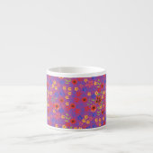 Chic Retro Floral Print on Magenta Espresso Tasse (Vorderseite)