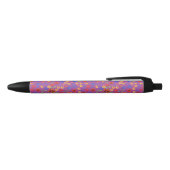 Chic Retro Floral Print on Magenta Pen Kugelschreiber (Oberseite)