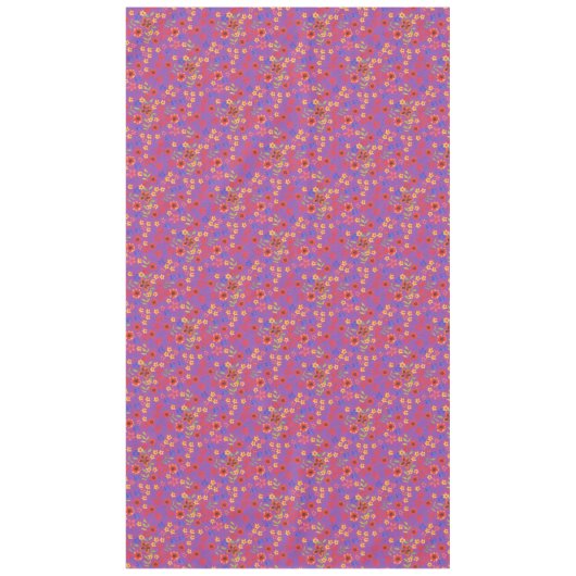 Chic Retro Floral Print on Magenta Tableclout Tischdecke (Vorderseite)