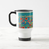 Chic Retro Floral Prints auf Aquamariner benutzerd Reisebecher (Links)