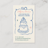 Chic Retro French Scribbles cake decorator qr Visitenkarte (Vorderseite)