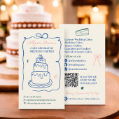 Chic Retro French Scribbles cake decorator qr Visitenkarte