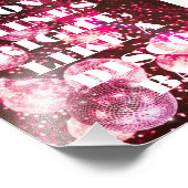 Chic Retro Frische Diskothek Ball Rosa Kunst, Dich Fotodruck (Ecke)