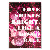 Chic Retro Frische Diskothek Ball Rosa Kunst, Dich Fotodruck (Vorne)