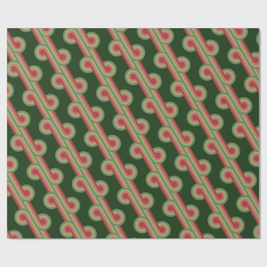 Chic Retro Funky Abstrakt Waves Art Muster Geschenkpapier (Flach)