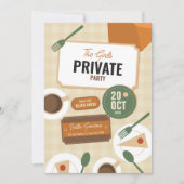 Chic Retro Girls’ private Party Einladung (Vorderseite)