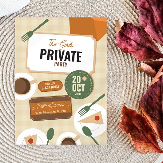 Chic Retro Girls’ private Party Einladung